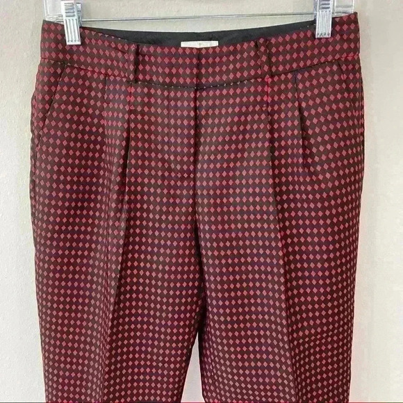 kate spade red diamond on black ankle pants - Picture 3 of 7